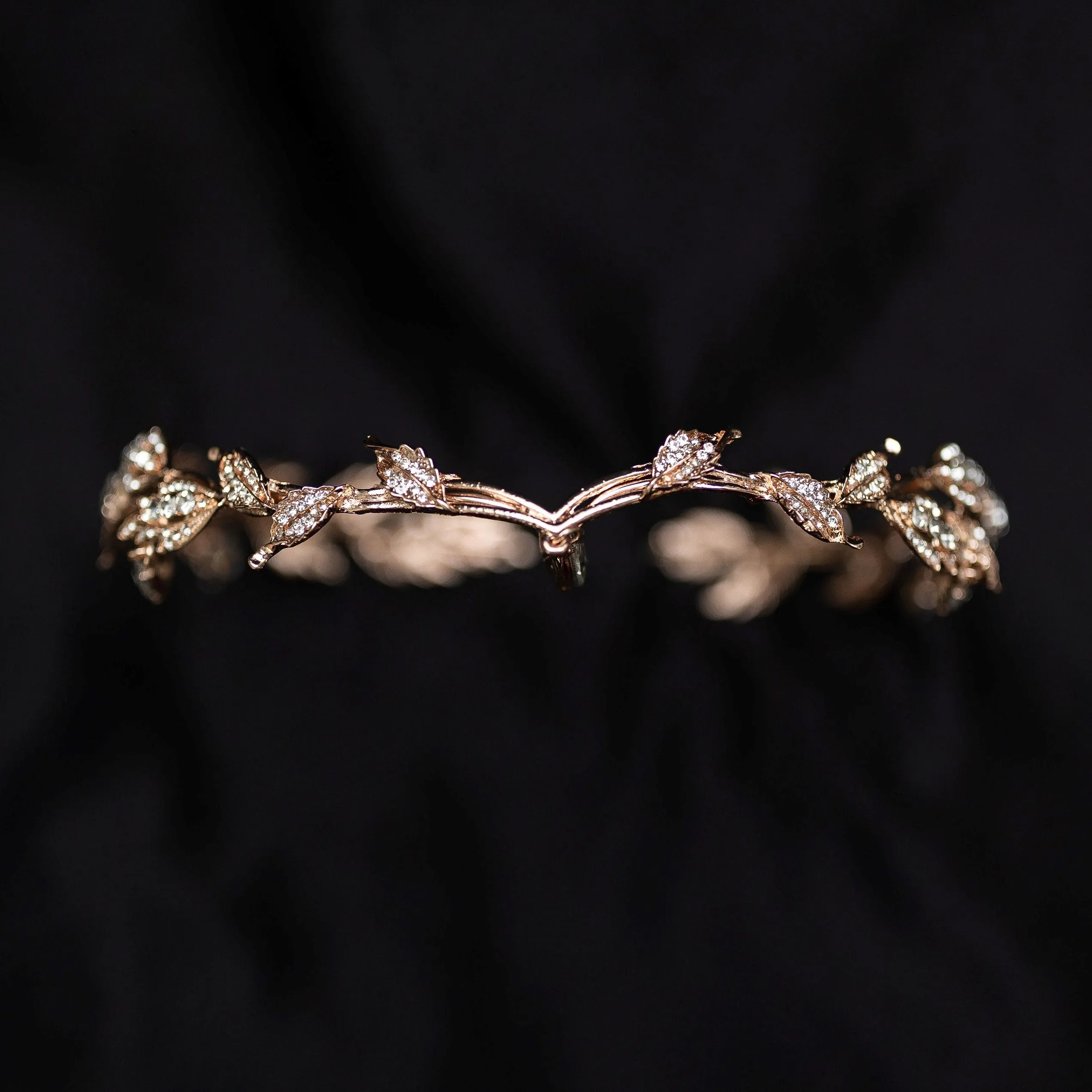 Octavia’s Crystal Drop Head Band in Rose Gold