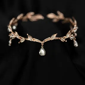 Octavia’s Crystal Drop Head Band in Rose Gold