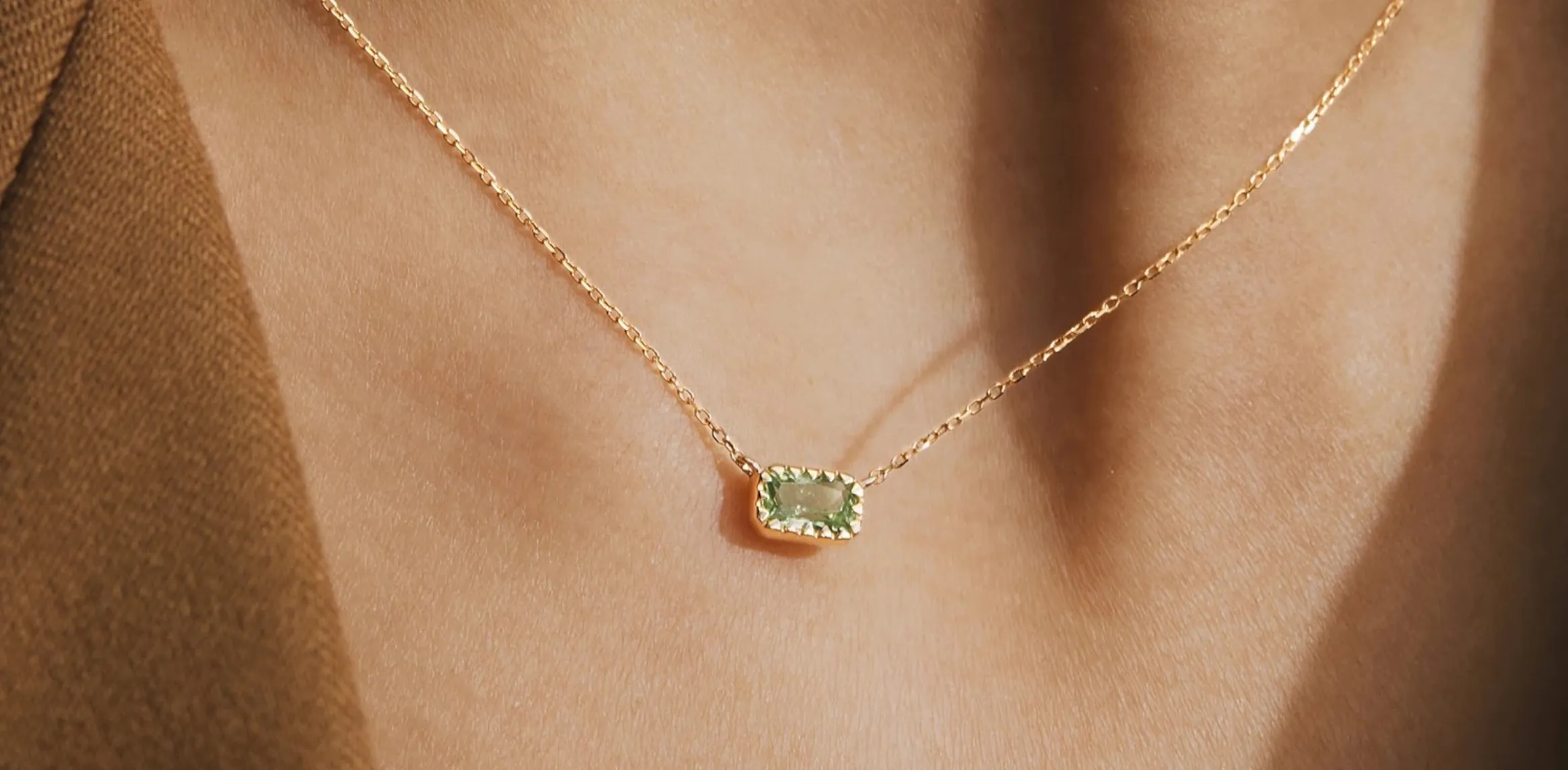 Olivine Necklace 14K Gold