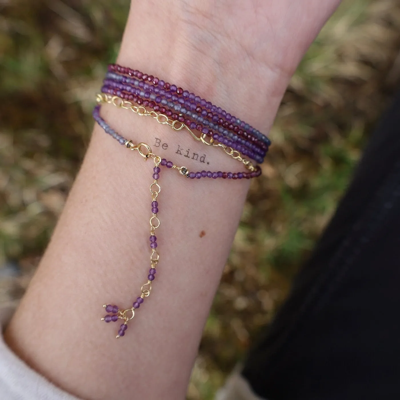 Ombre Purple Wrap Bracelet & Necklace