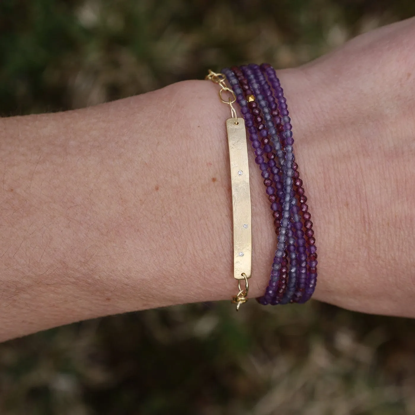 Ombre Purple Wrap Bracelet & Necklace