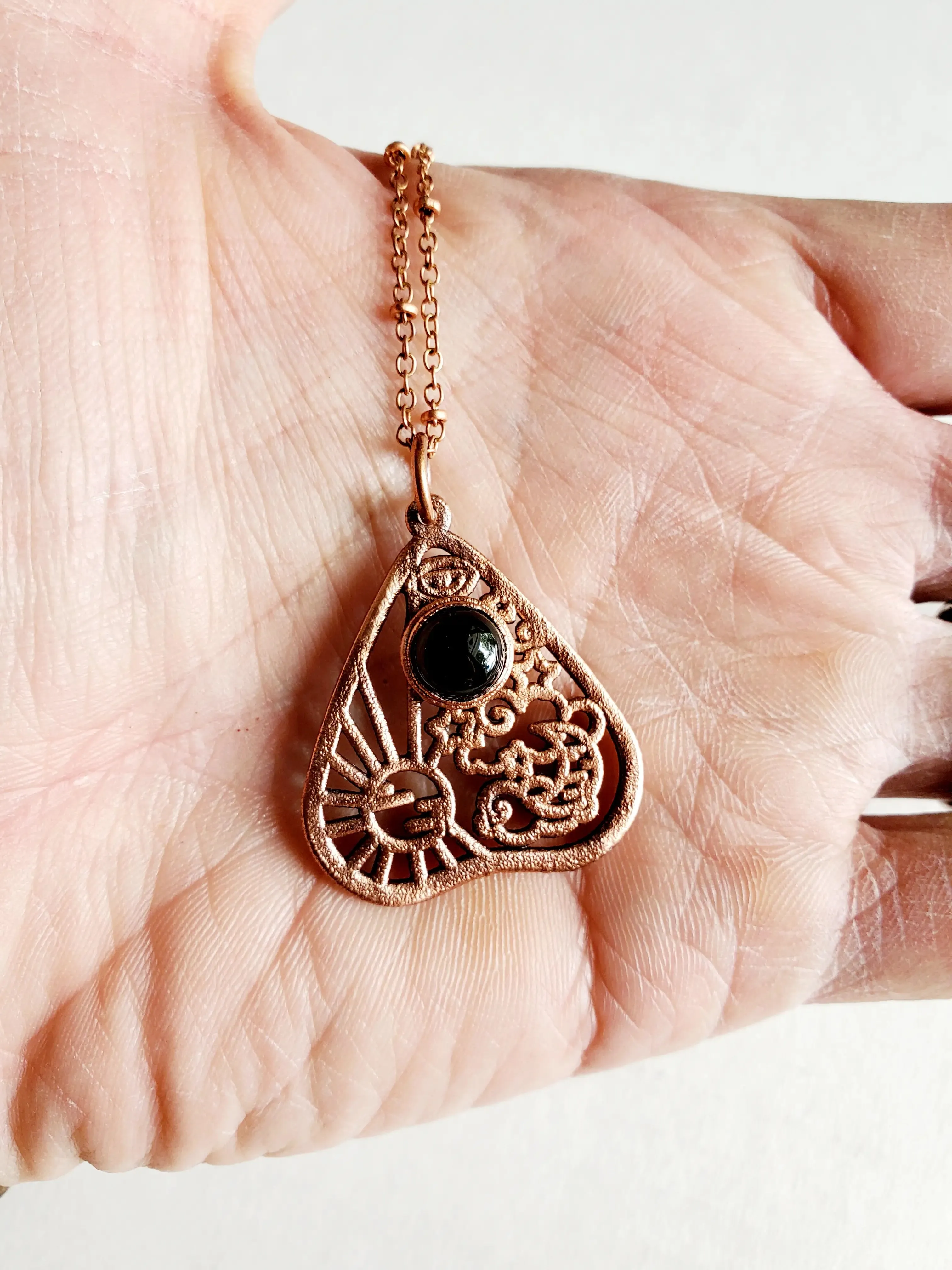 Onyx Sun & Moon Planchette Necklace