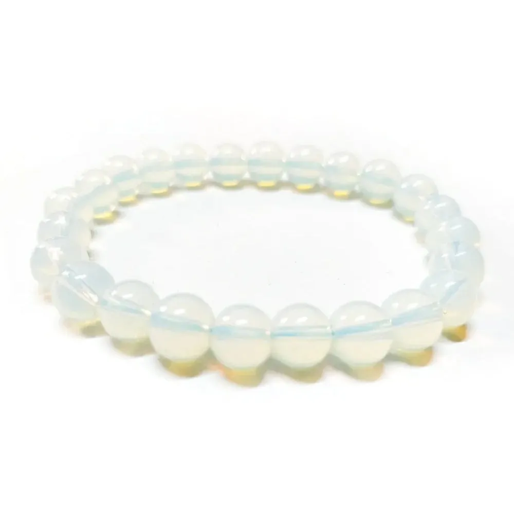 Opalite Bracelet Natural Crystal Healing Bracelet Gemstone Jewellery Beaded Stone Bracelet for Men & Women, Bead Size 6 mm