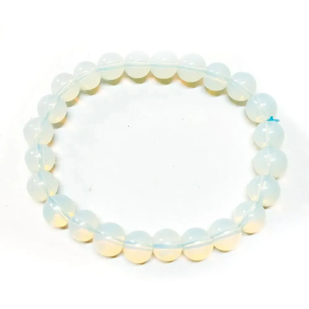 Opalite Bracelet Natural Crystal Healing Bracelet Gemstone Jewellery Beaded Stone Bracelet for Men & Women, Bead Size 6 mm