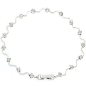 Orla Modern Vine Eternity CZ Bracelet  – 7.5in