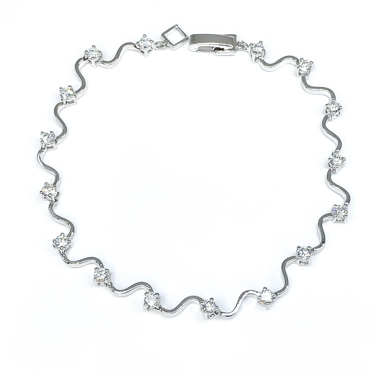 Orla Modern Vine Eternity CZ Bracelet  – 7.5in