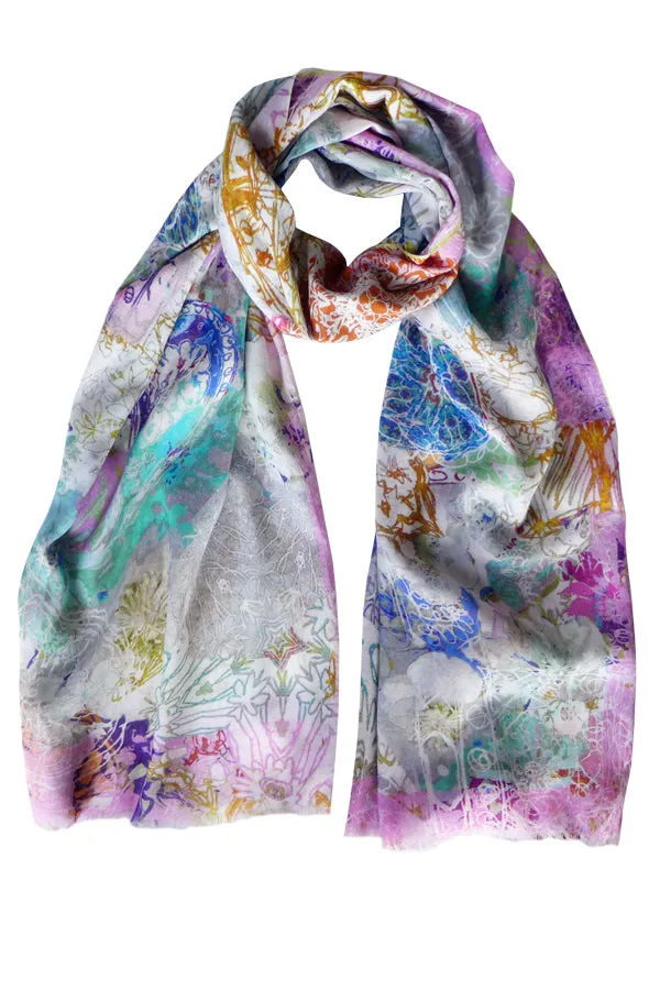 Paisley Scribble Techno 100% Cotton Scarf