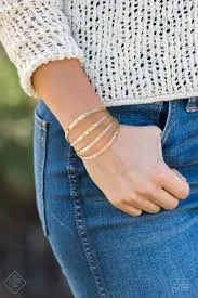 Paparazzi Accessories  - Get Used To Grit #B146 Peg - Gold Bracelet