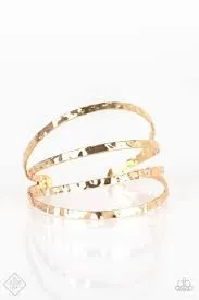 Paparazzi Accessories  - Get Used To Grit #B146 Peg - Gold Bracelet