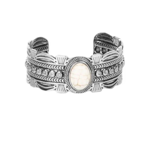 Paparazzi Desert Stroll White Faux Turquoise Bracelet