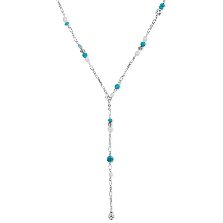 Pebble Turquoise And Pearl Convertible Y Necklace