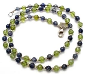 Peridot and Amethyst Bead Necklace 925 Baroni Designs