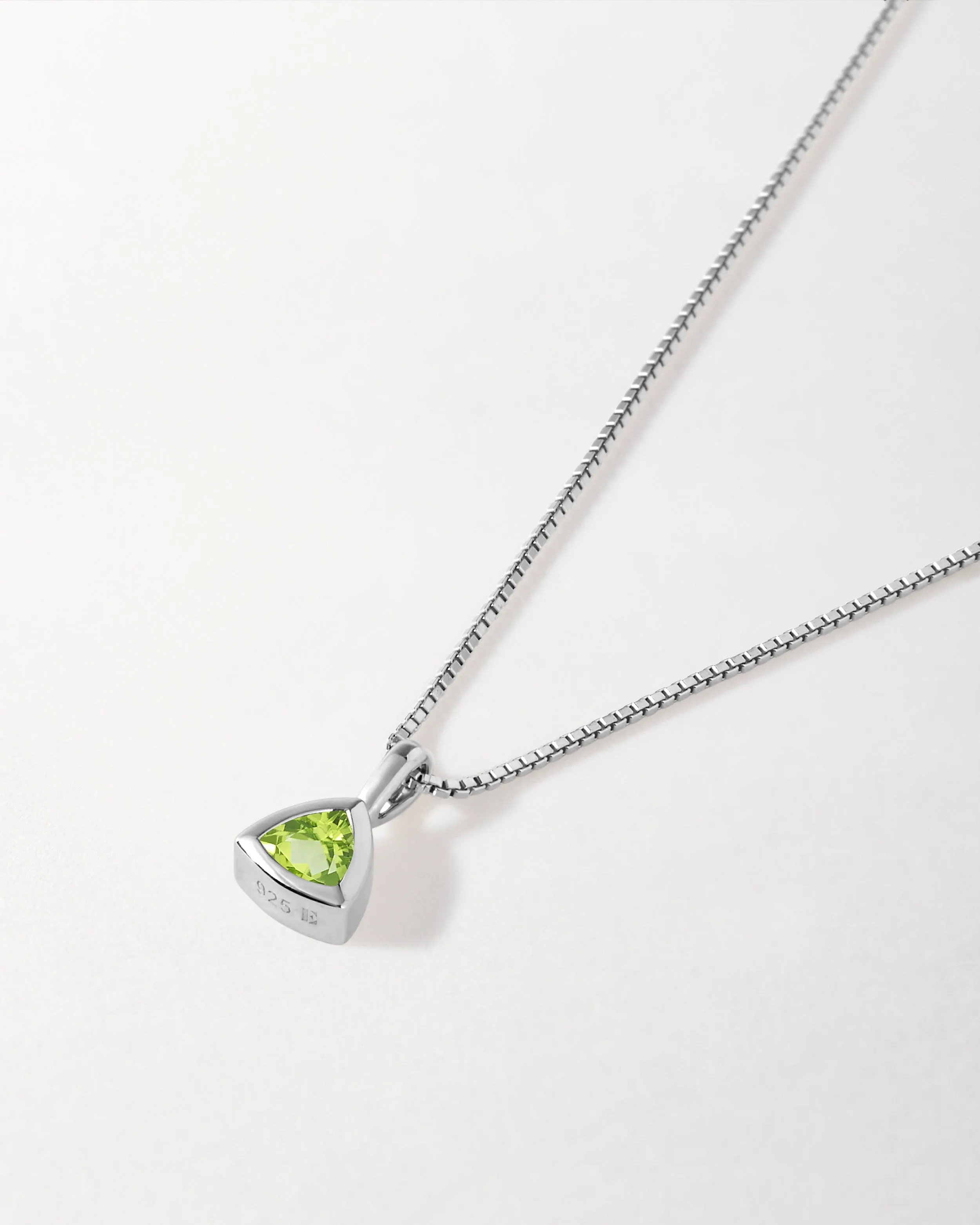 Peridot August Birthstone Necklace - Silver