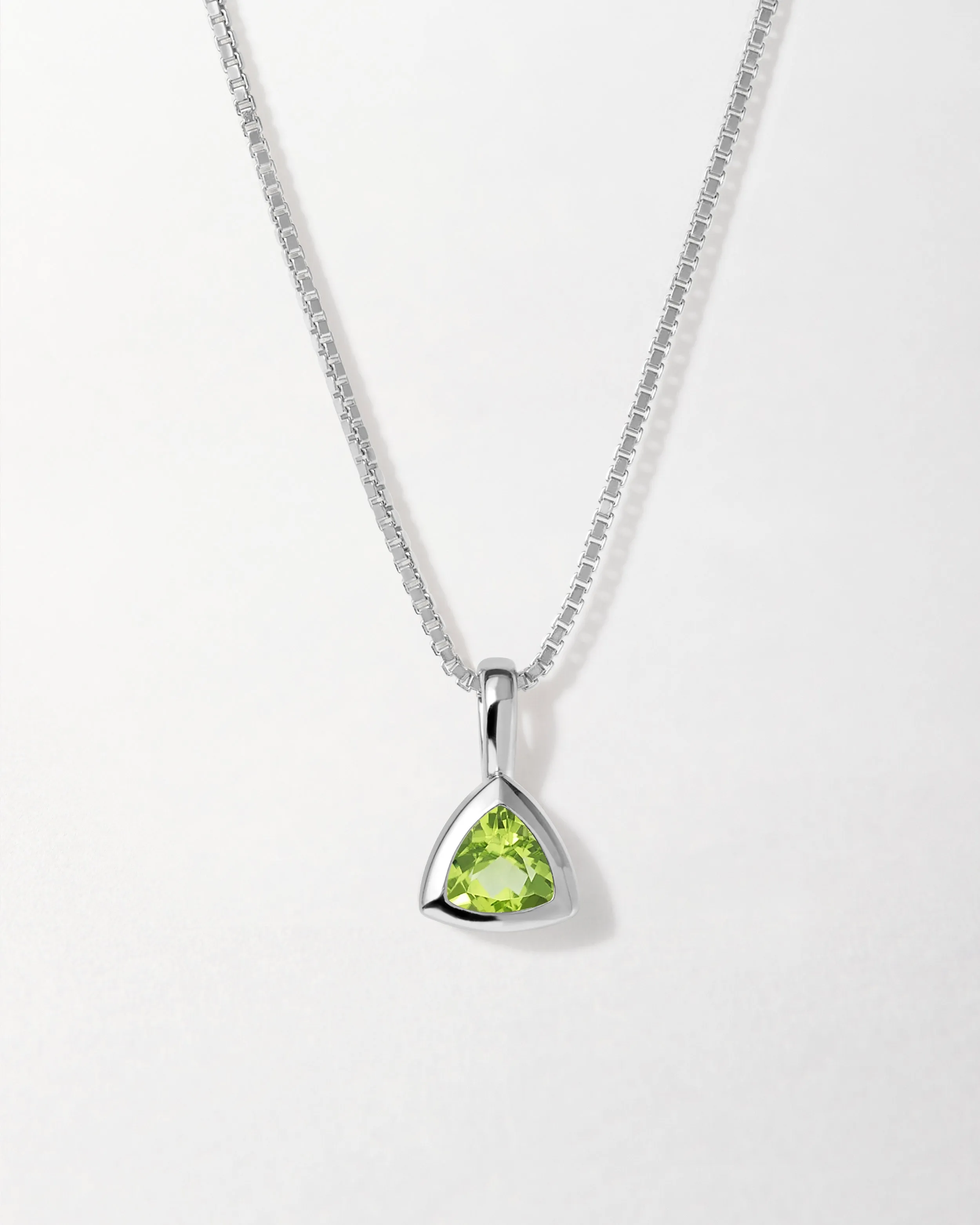 Peridot August Birthstone Necklace - Silver