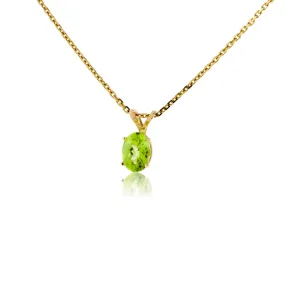 Peridot Oval Shaped Solitaire Pendant