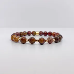 Petrified Wood Gemstone Bracelet 8mm