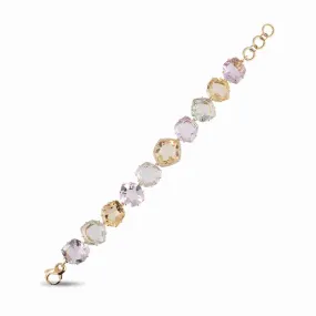 Pink Amethyst, Citrine, Prazolite & Diamond bracelet