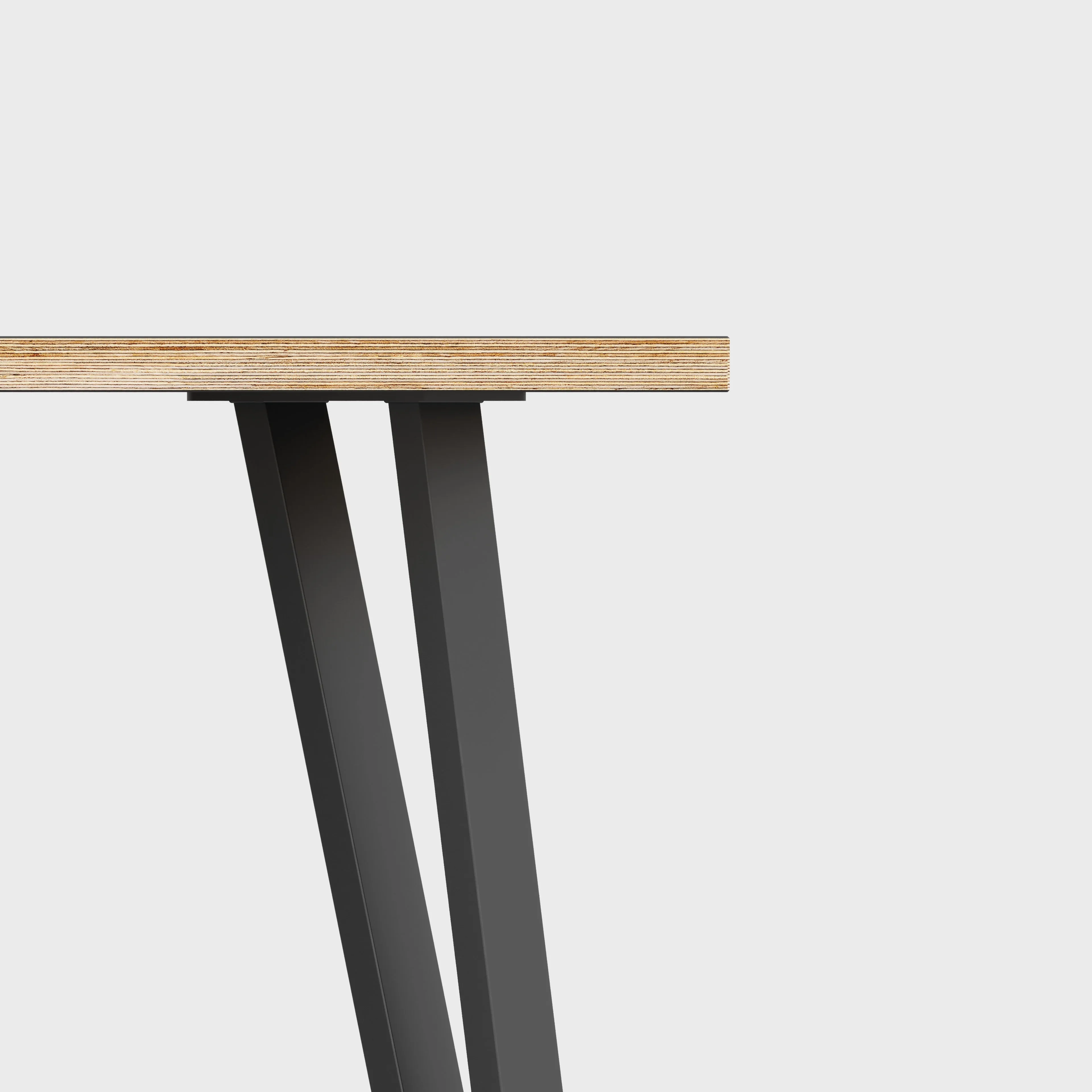 Plywood Desk with Black Box Hairpin Legs - Plywood Oak - 1600(w) x 800(d) x 735(h)