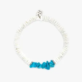 Pura Vida Puka Shell & Turquoise Chip Bracelet