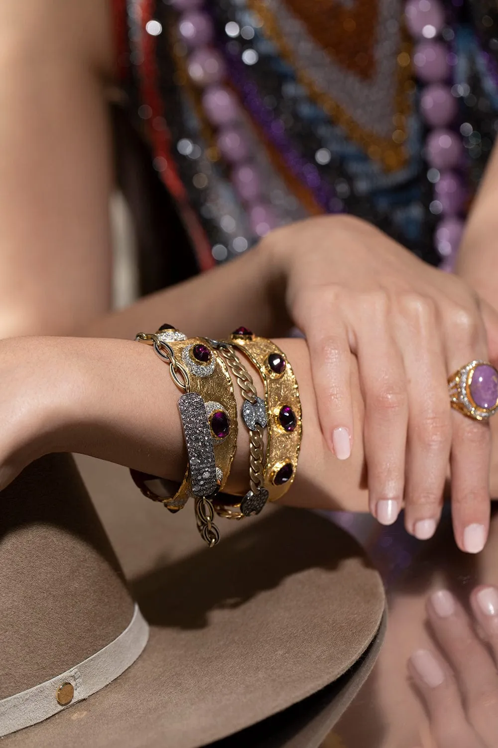 Purple Garnet Cuff