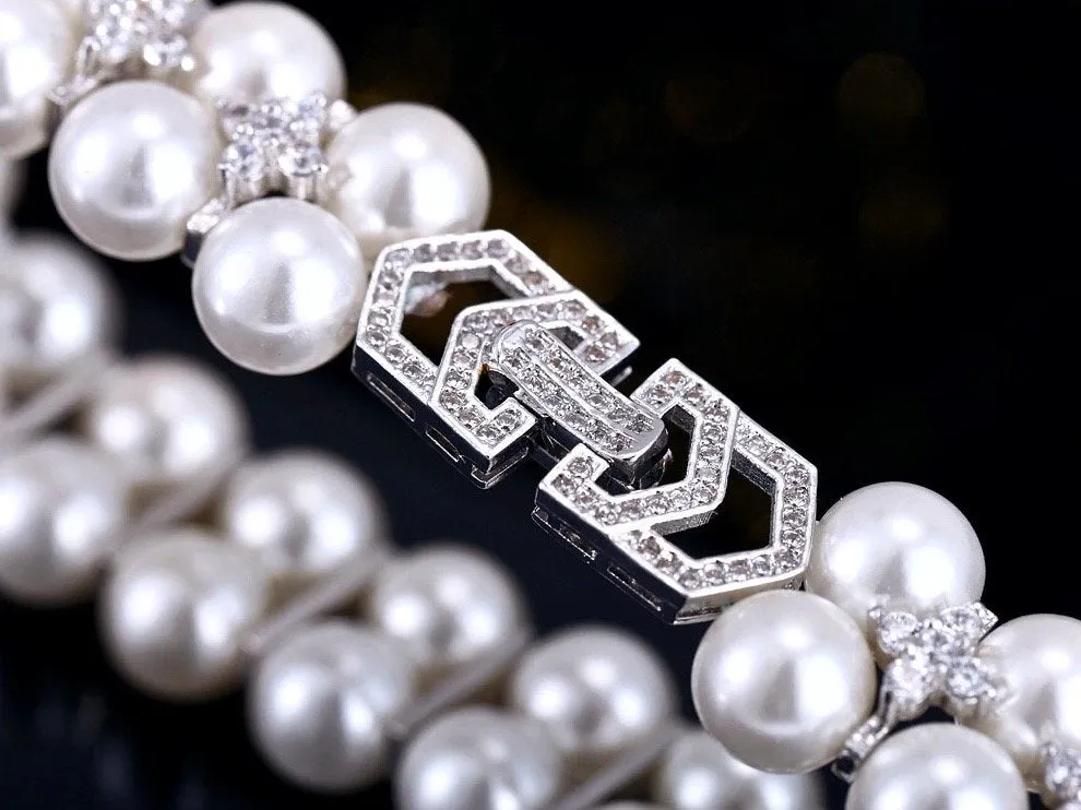 "Katelyn" - Pearl and Cubic Zirconia Bridal Bracelet