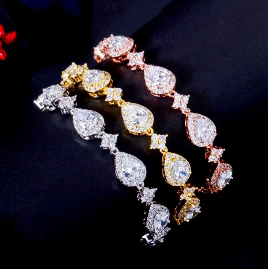 "Kay" - Cubic Zirconia Bridal Bracelet - Available in Silver, Rose Gold and Yellow Gold