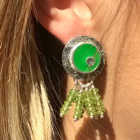 Reef Ripples post earrings with peridot