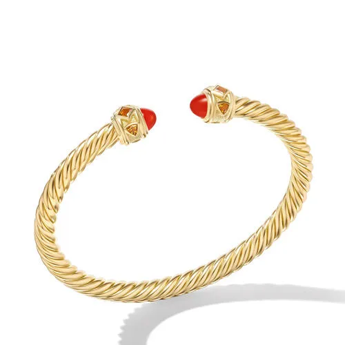 Renaissance Bracelet in 18K Yellow Gold with Carnelian and Citrine, Size Medium