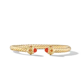 Renaissance Bracelet in 18K Yellow Gold with Carnelian and Citrine, Size Medium