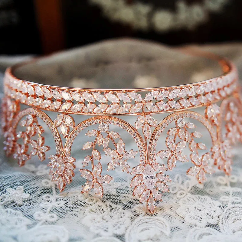 Rich Rose High-End Princess Diadem