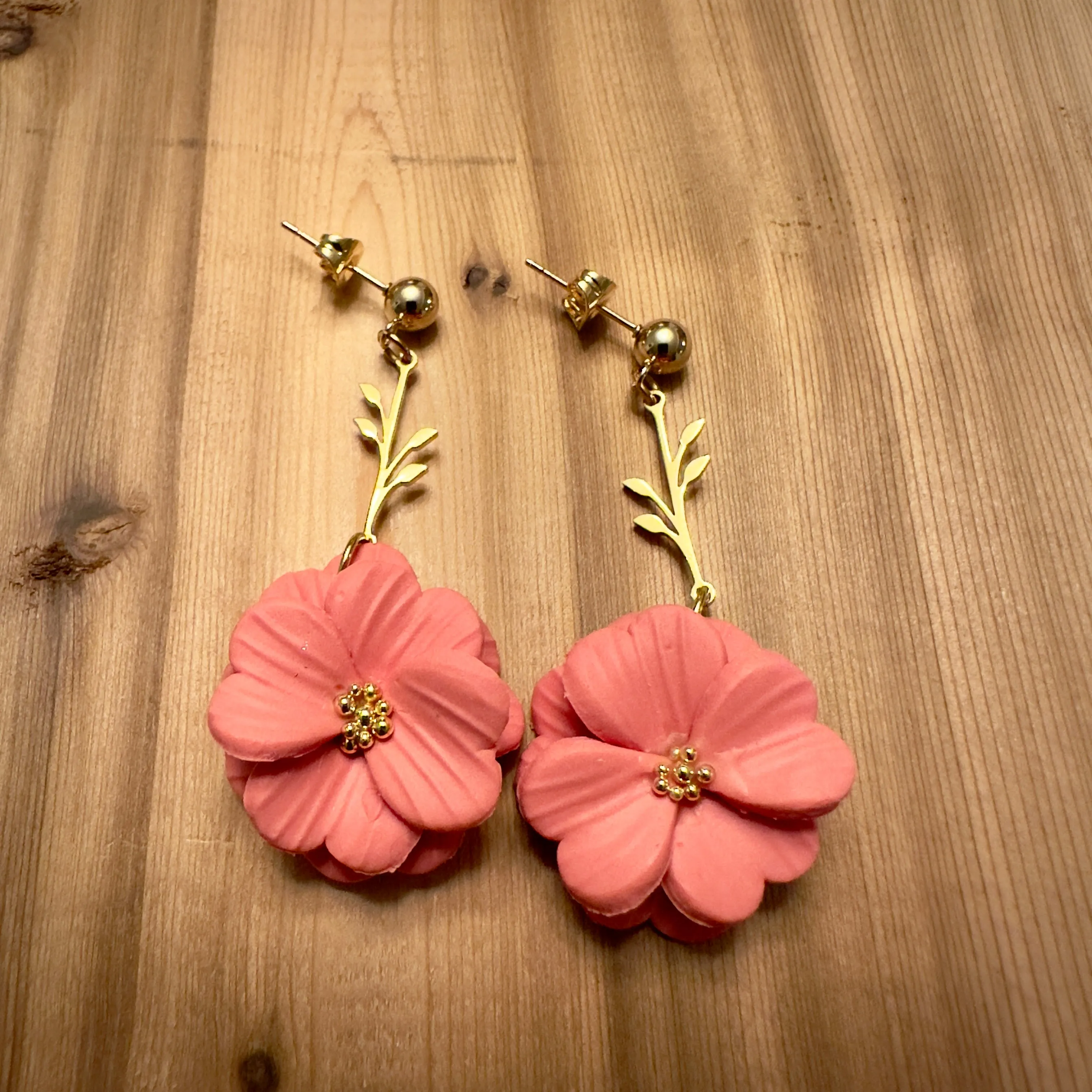 Roses with Gold or Silver Metal Stems | Nickel Free Hardware | Drop Earrings