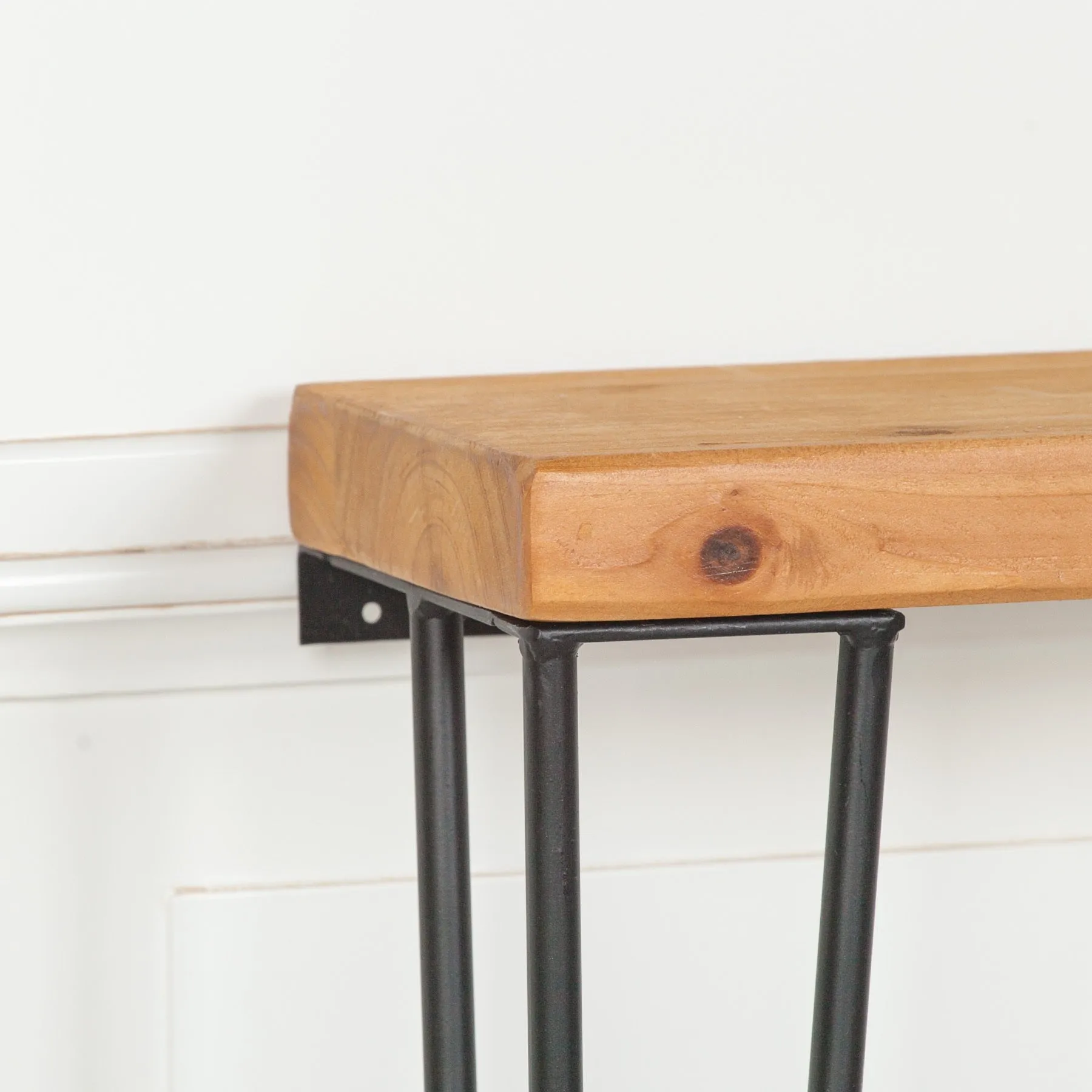 Rustic Wooden Hairpin Hall Console Table - 77cm