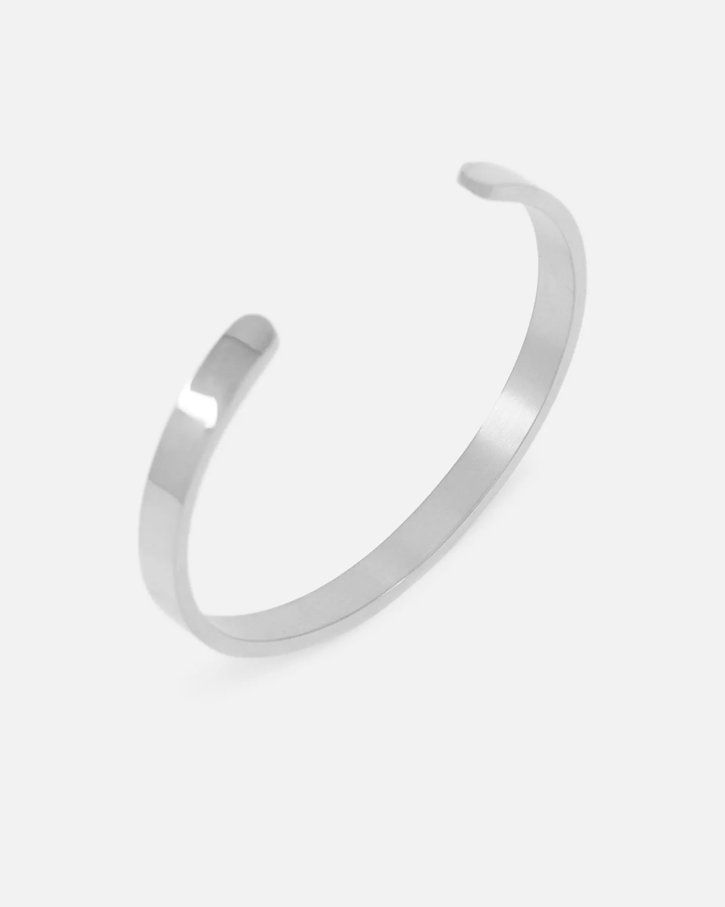 Saint Morta 3mm Adjustable Open Cuff Bracelet White Gold