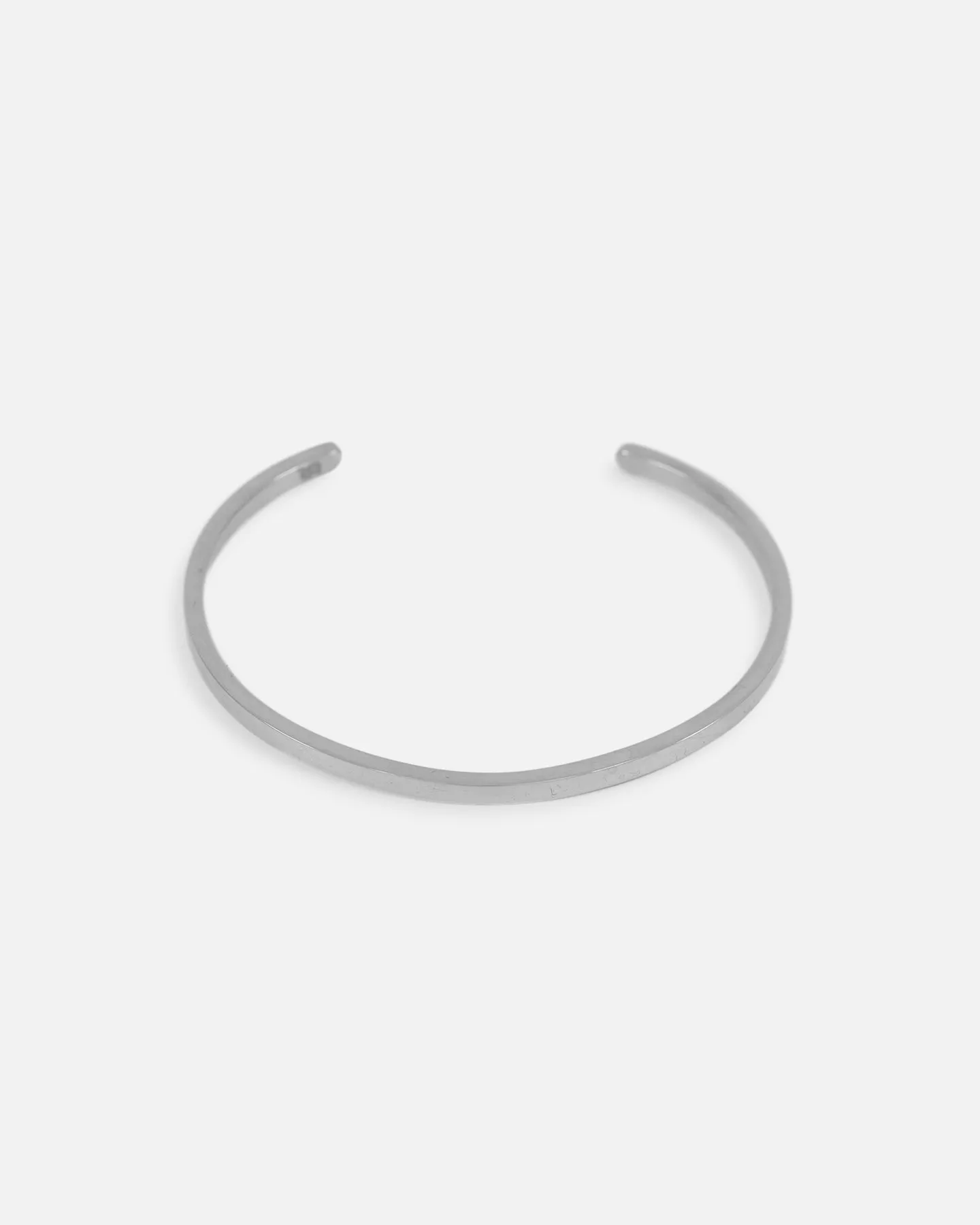 Saint Morta 3mm Adjustable Open Cuff Bracelet White Gold