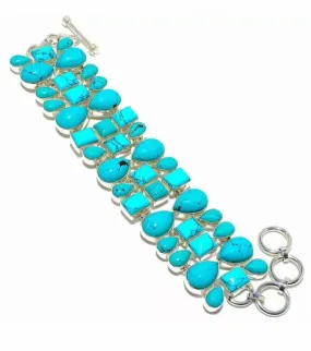 Santa Rosa Turquoise Gemstone Sterling Silver Bracelet