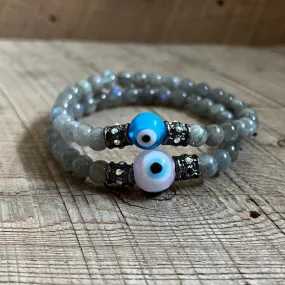 SariBlue® Evil Eye Labradorite Bracelet