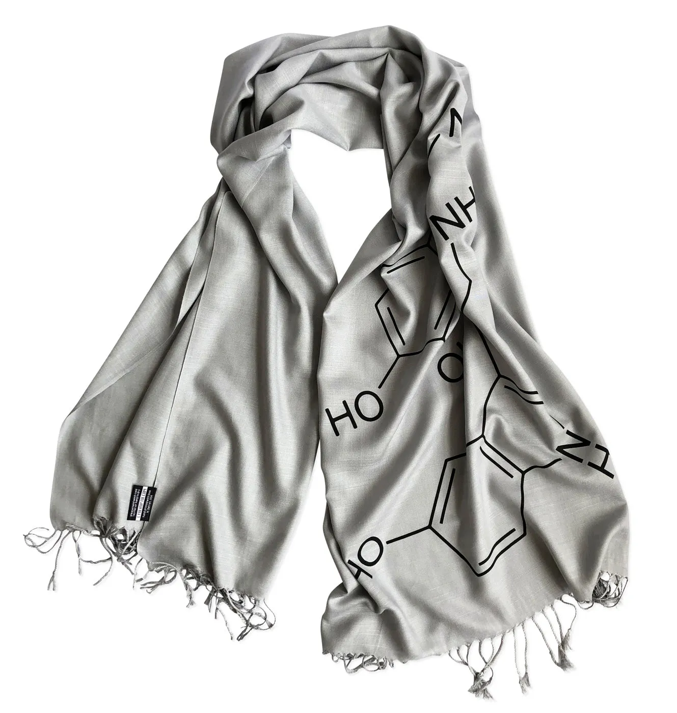 Serotonin & Dopamine Scarf, Silkscreened Bamboo Pashmina