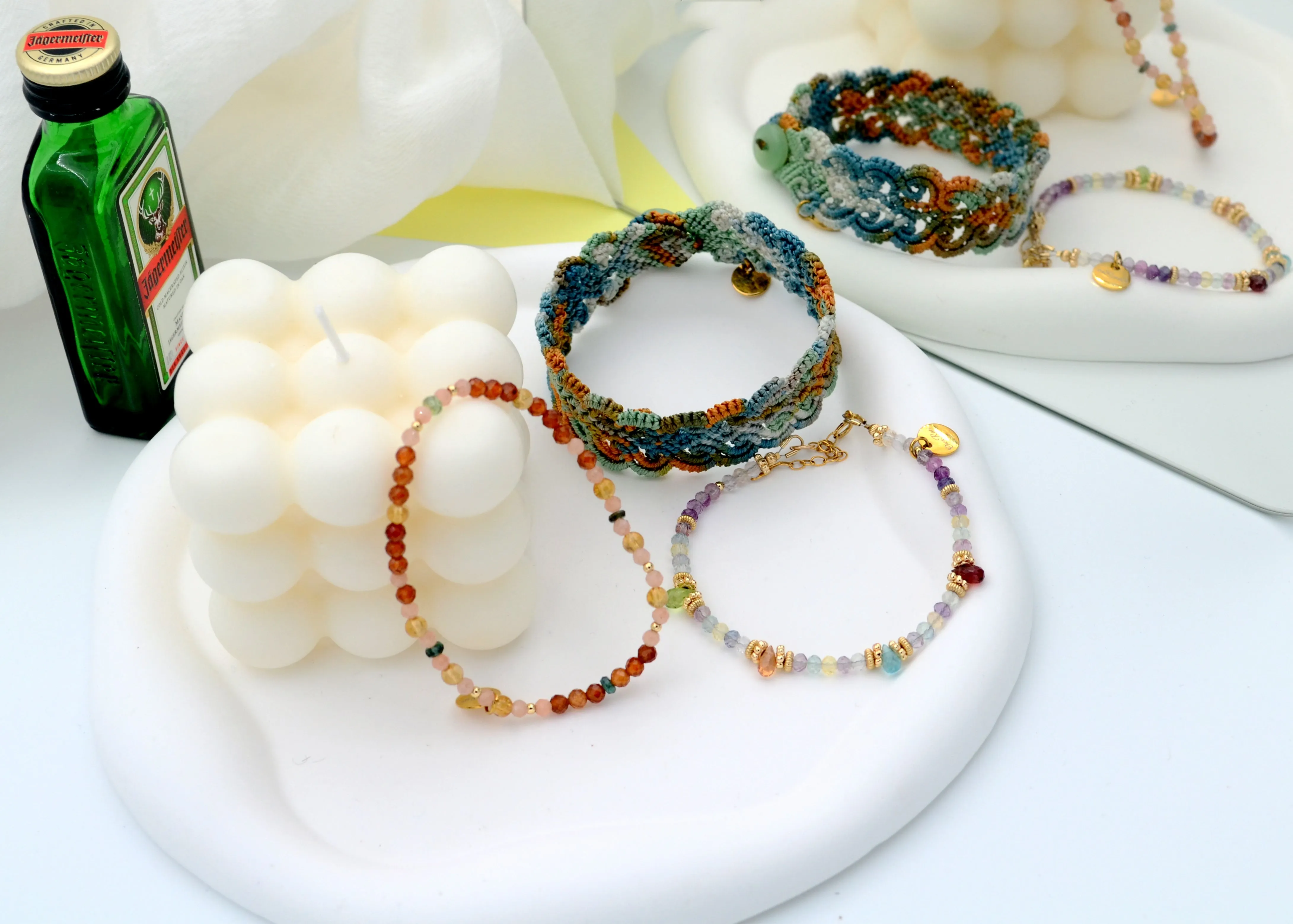 Set of Three Bohemia fluorite Alxa Manual preparation Bracelet 3 Piece Crystal Jewelry Bracelet