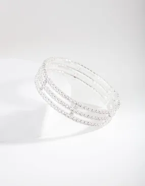 Silver Cubic Zirconia Cuff Bracelet