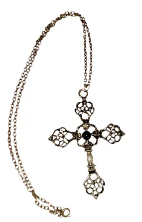 Silverplated Large Cross Necklace