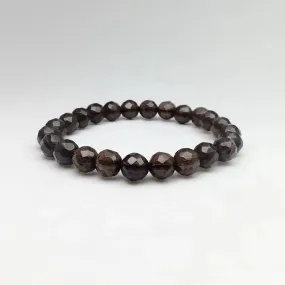 Smoky Quartz Faceted Beaded Bracelet