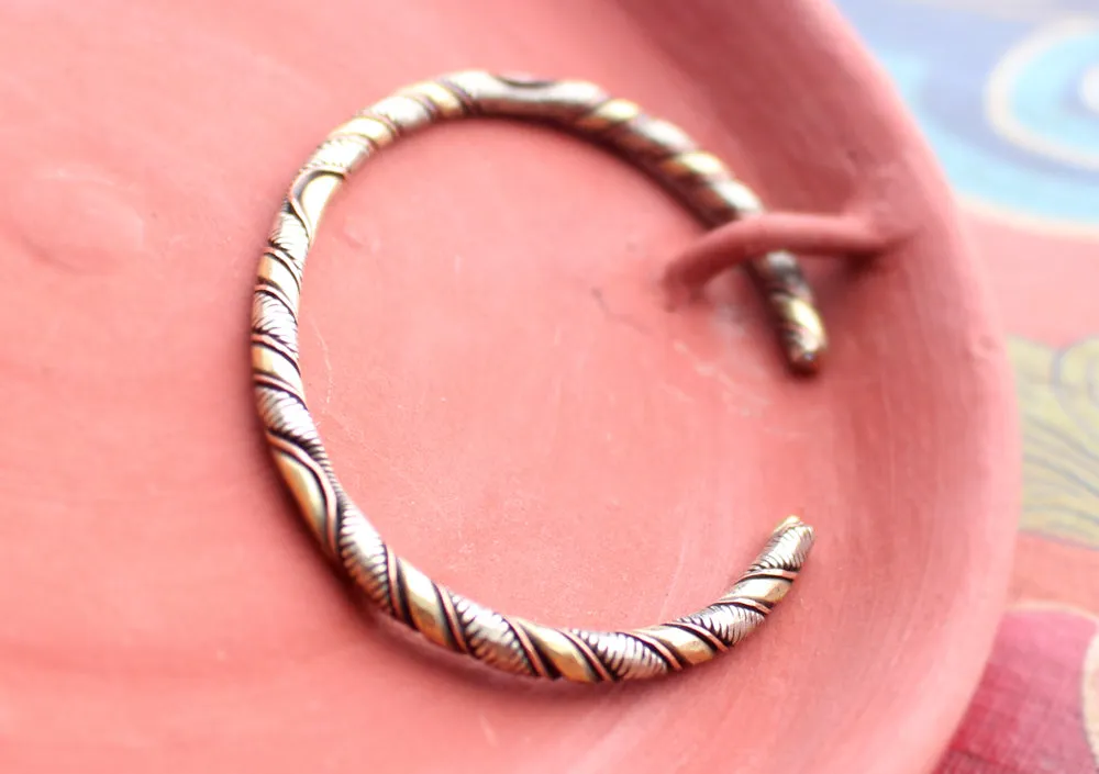 Solid Twisted Copper Bracelet, Cuff Bracelet