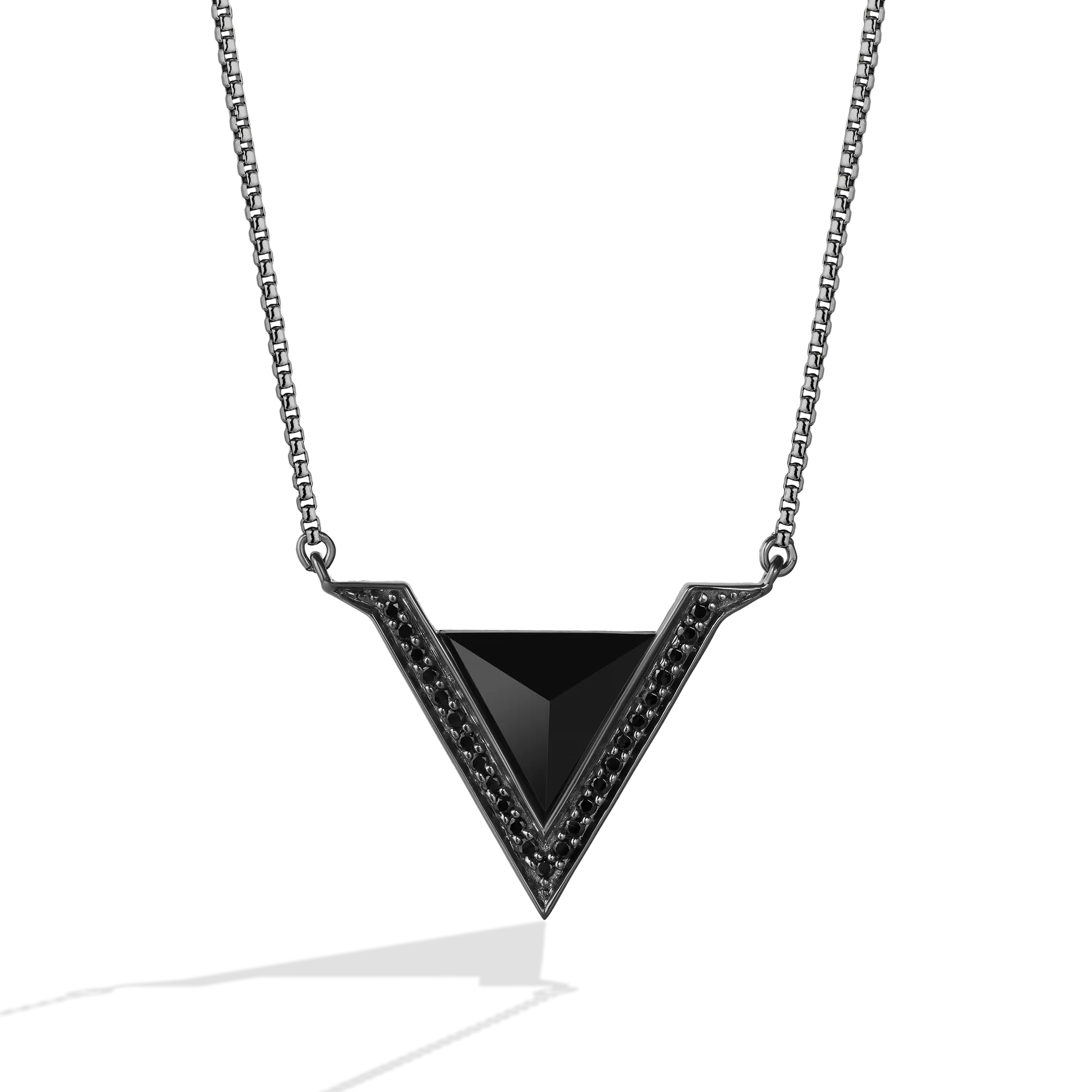 Star Wars™ Fine Jewelry DARK ARMOR WOMEN'S NECKLACE 1/5 CT.TW. Black Diamonds and Onyx Silver with Black Rhodium