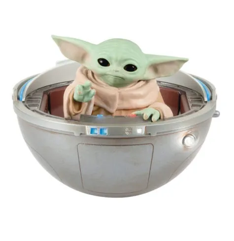 Star Wars: The Mandalorian™ Grogu™ in Hovering Pram Ornament With Light, Sound and Motion