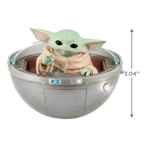 Star Wars: The Mandalorian™ Grogu™ in Hovering Pram Ornament With Light, Sound and Motion