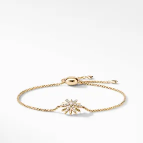 Starburst Station Chain Bracelet in 18K Yellow Gold with Pave Diamonds