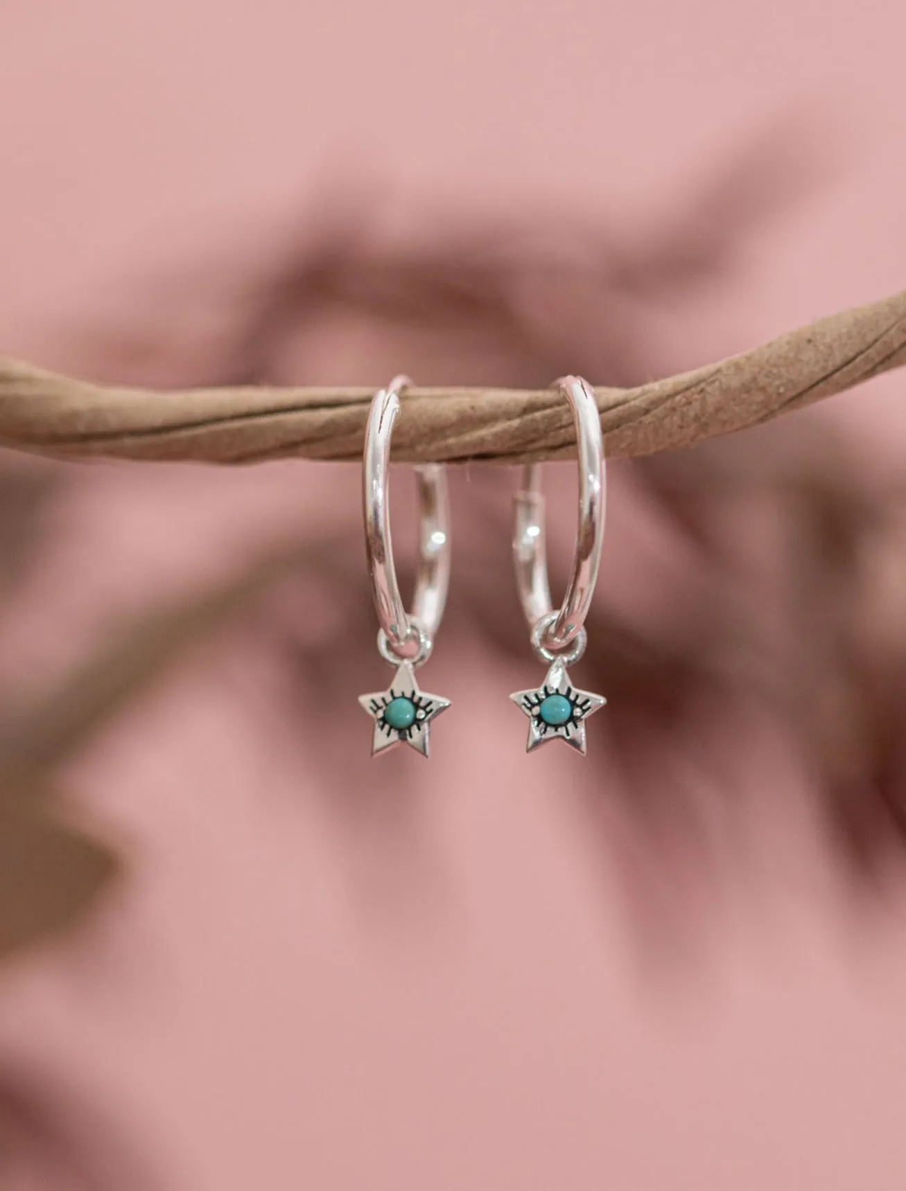 Starry Charm Hoops