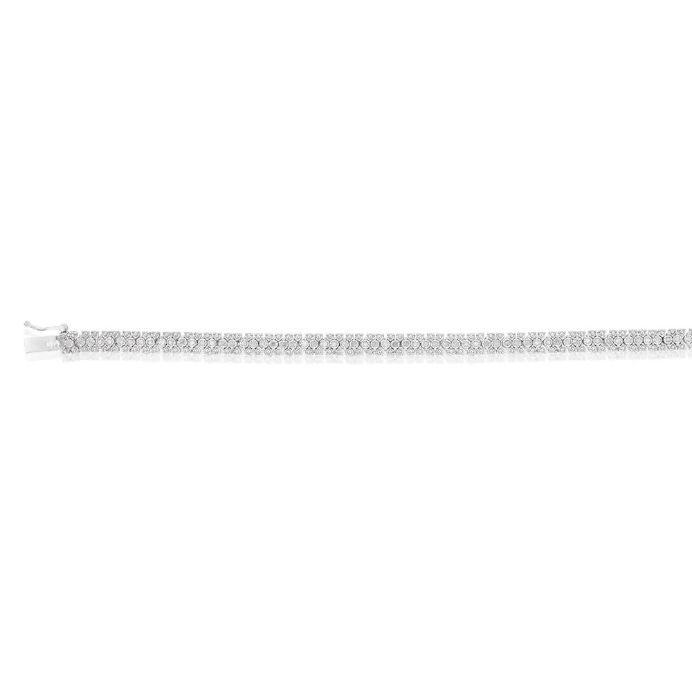 Sterling Silver 1/2 Carat Diamond 17.5cm Bracelet