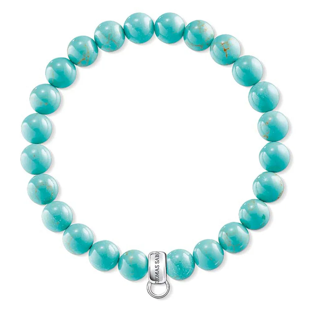 Sterling Silver Thomas Sabo Charm Club Turquoise Bracelet 16.5cm