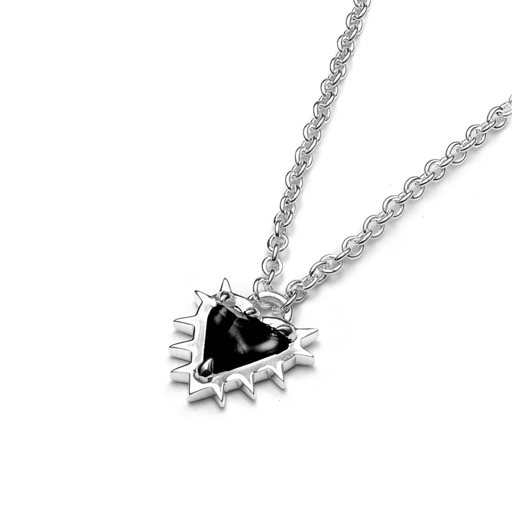 Stolen Girlfriends Club Talon Heart Necklace - Sterling Silver & Onyx